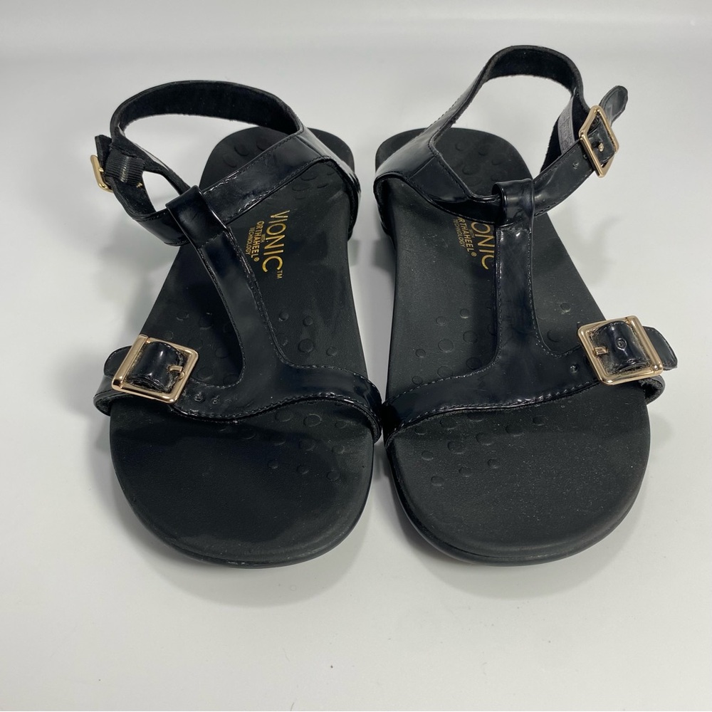 Vionic Adriane‎ with Orthaheel Technology Women’s Black Sandals Sz 8